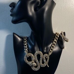 Gold /  Iced Crystal ^^^ Snake Necklace / Bracelet collection *** LuXXXX ^^^